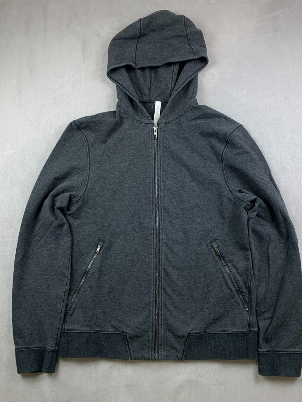 Lululemon Mens Sweater Medium Gray Cross Cut Hoodie Full Zip Long Sleeve M4660S